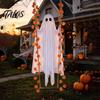 Figurines Suspendues Effrayantes s'Illuminent Fantôme Oscillant Décoration d'Halloween avec Télécommande, Grande Ornement Blanc Sinistre pour Jardin Extérieur Feuilles d'Érable