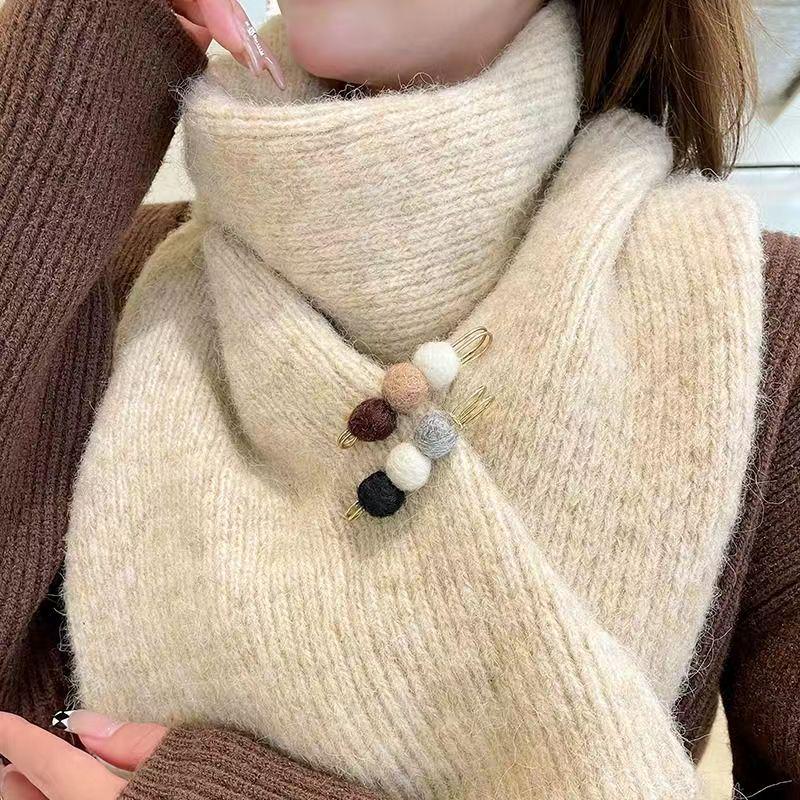 Pompon Cardigan & Sweater Brooch: Anti-Exposure Scarf Pin & Waist-Shaping Buckle