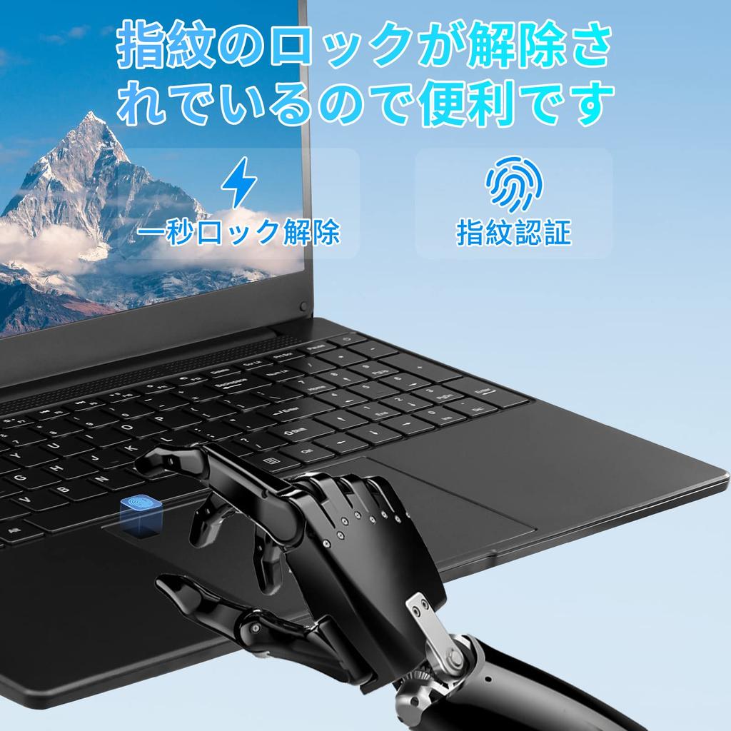 ESBOOK Metal Case 8000mAh Windows 11 Pro MS Office Intel Celeron N5095 16GB DDR4L Fingerprint 5G Bluetooth Japanese Keyboard with Film 256GB Laptop,