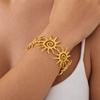 Spiral Sun Bracelet Wide Vintage Cuff Elegant Opening Bangles  Girl