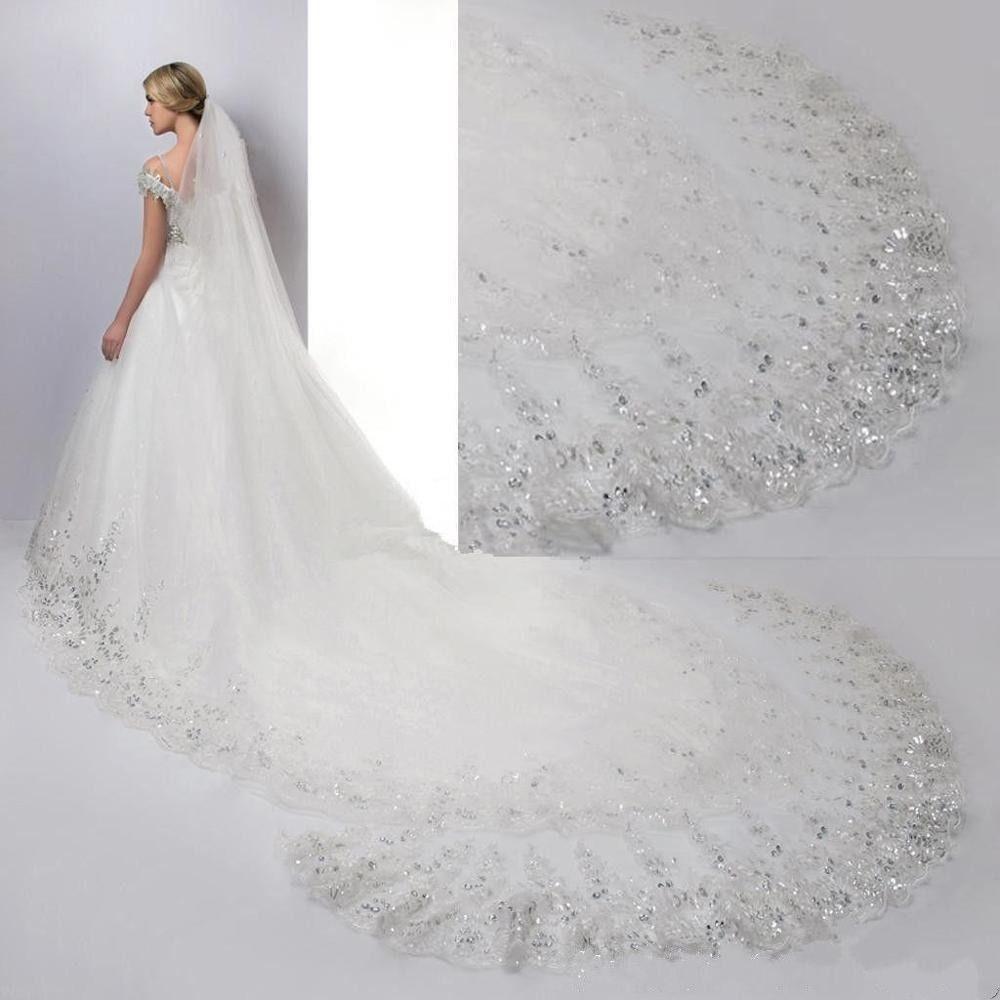 3/4M Long Veil Lace Bridal Veil with Comb Mesh Bridal Veil White Wedding Veil Bridal Accessories