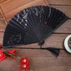 1pcs - Chinese Style Black Vintage Hand Fan Folding Fan Chinese Dance Party Folding Fan