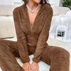 Autumn Winter thicken Velvet Women hooded Onesies casual solid Flannel Warm Woman Sleepwear Fashion Jumpsuit pajamas Home Cloth