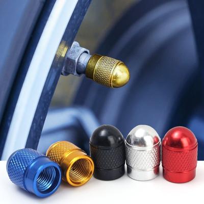 4/1pcs Aluminum Alloy Valve Caps Car Motorcycles Bike Tire Valve Stem Caps Decor Dust Proof Cover Rounfd Conical Styling Cap