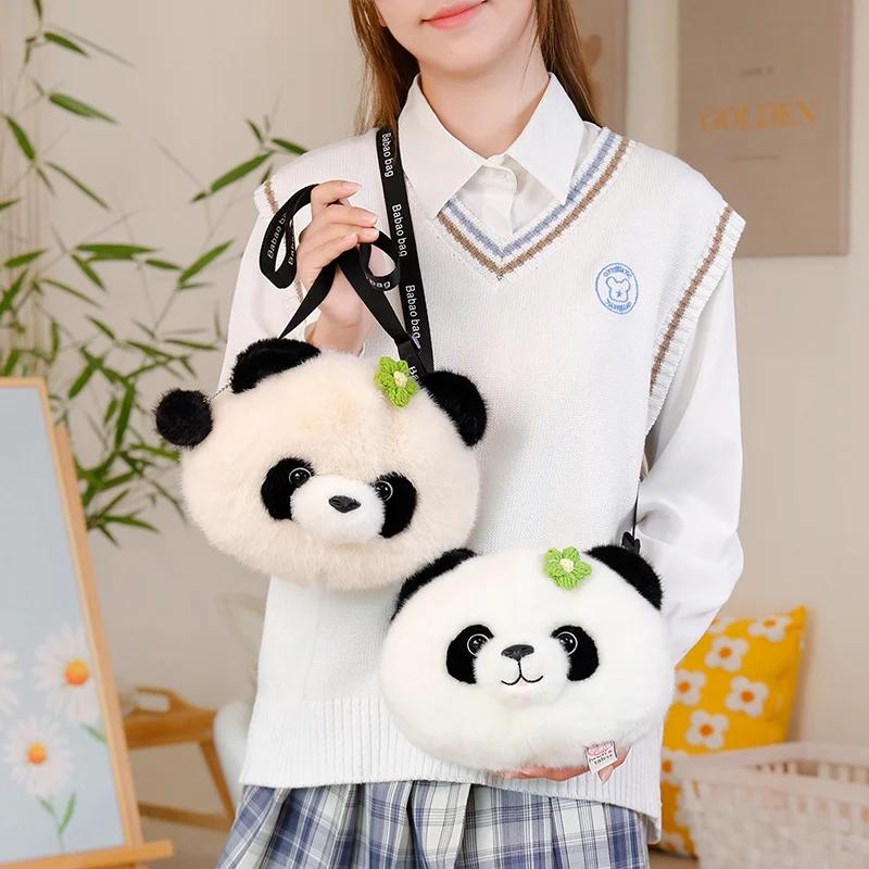 Creative Simulation Cartoon Panda Backpack Plush Toy Stuffed Animal Pet Raccoon Bag for Girls Kids Birthday Xmas Gifts