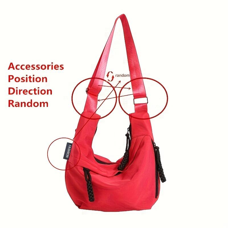 Trendige Nylon-Crossbody-Tasche, Schultertasche mit großem Fassungsvermögen, Lässige Oxford-Stoff-Knödeltasche für Outdoor-Sport, Radfahren, Wandern