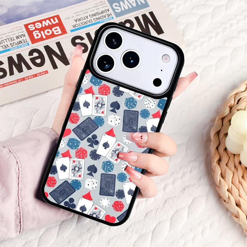 Playing Card Poker Phone Case For IPhone 17 16e 15 14 13 12 11 Pro Max Air Mini Soft Protective Cover
