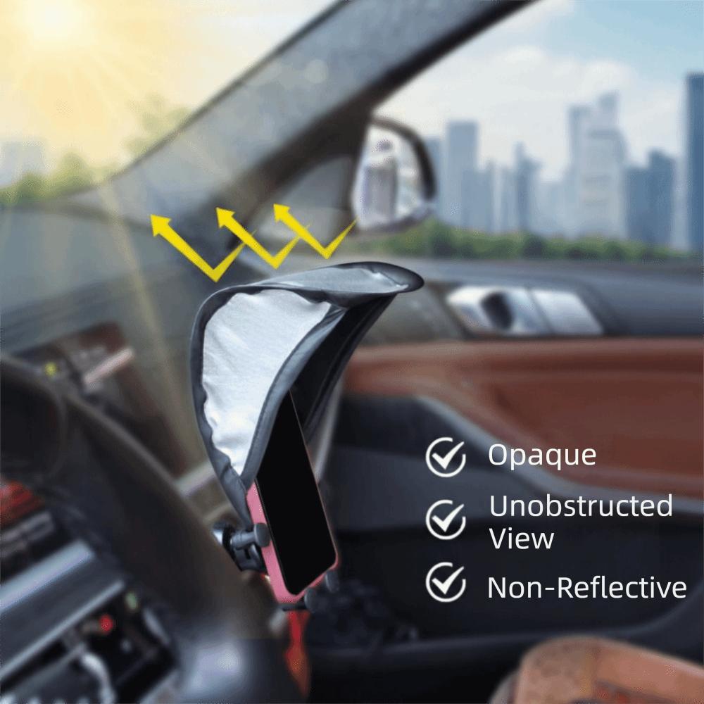 Adjustable Angle Phone Umbrella Silver-Coated Fabric Car Phone Holder  Rain Protection