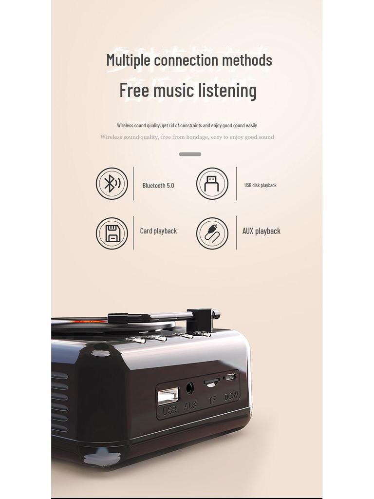 H3 Retro Bluetooth Mini Speaker: Creative Gift, Radio, Card Player