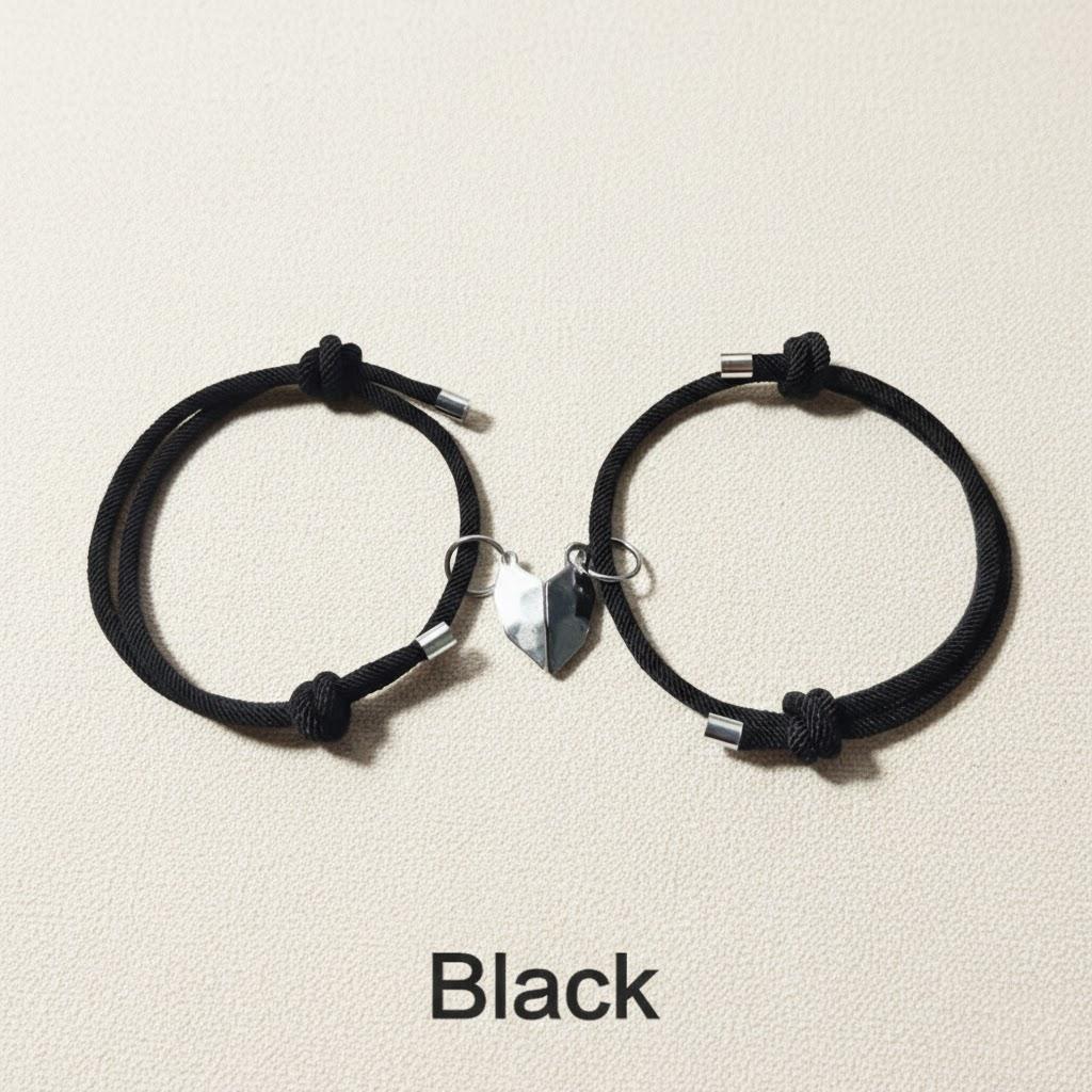 

Magnetic Couple Bracelet Set Black White Stone Jewelry for Anniversary Valentine s Day Gift 1 Pair Love Bracelet чёрный