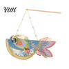 Traditional Style Home Decor DIY Fish Lantern Kit, Chinese Handheld Light Up with Culture Craft Handle, Mid-Autumn Spring Festival Kit for Kids Adults