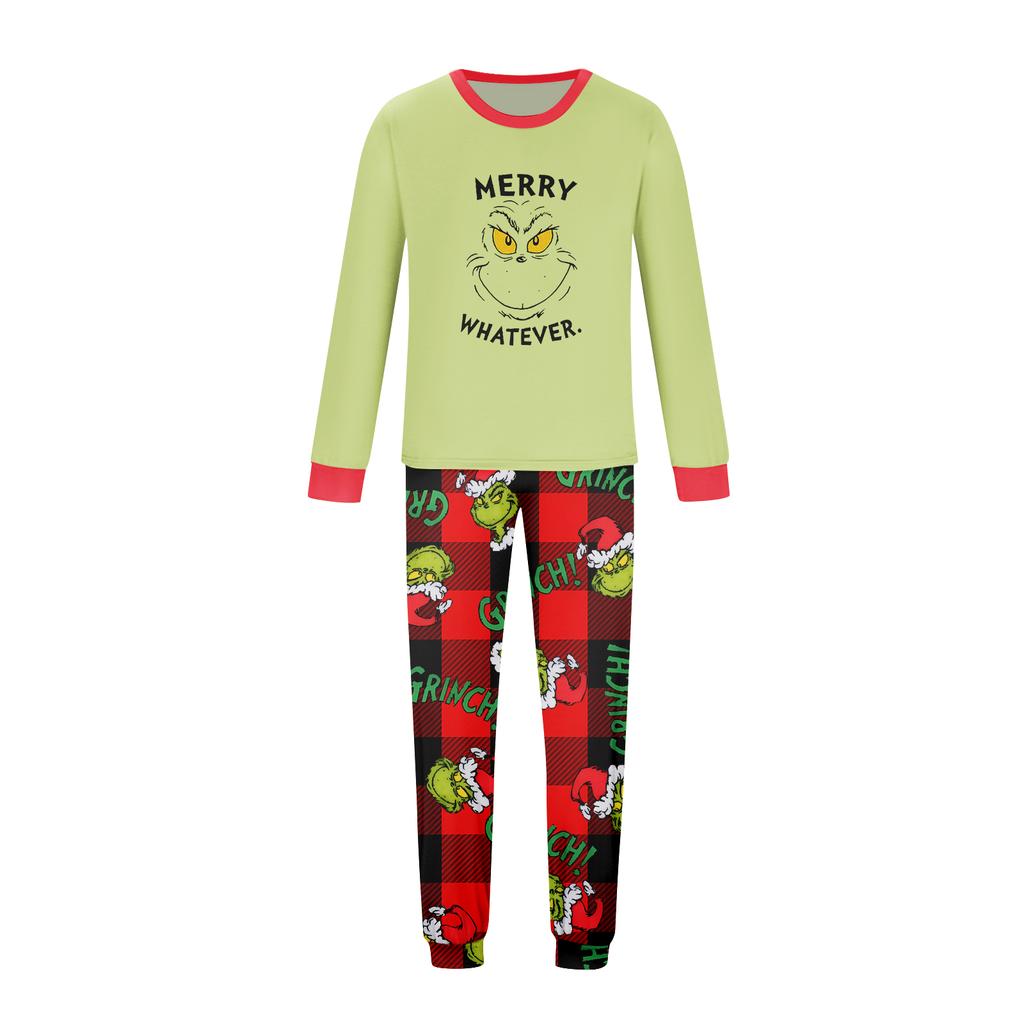 Christmas Print Cute Family Set Pajamas, Home Clothes, Family Set Long Sleeve Top Pants Set