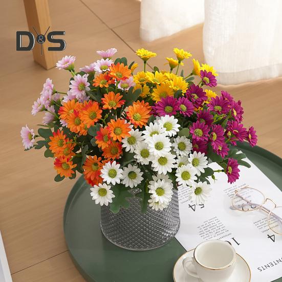 Artificial Flower Plastic Beautiful Bright Colored Aesthetic Simulation Chrysanthemum