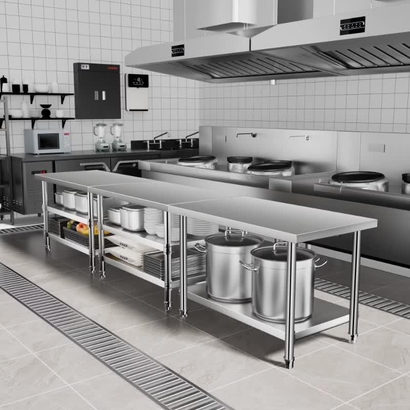 Commercial Stainless Steel Kitchen Workbench with Storage