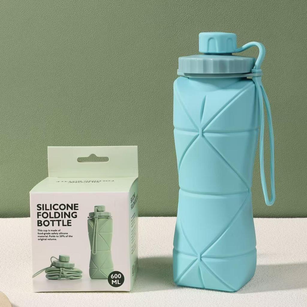 Collapsible High-Temperature Resistant Silicone Water Bottle - Portable & Easy to Store for Outdoor Sports.