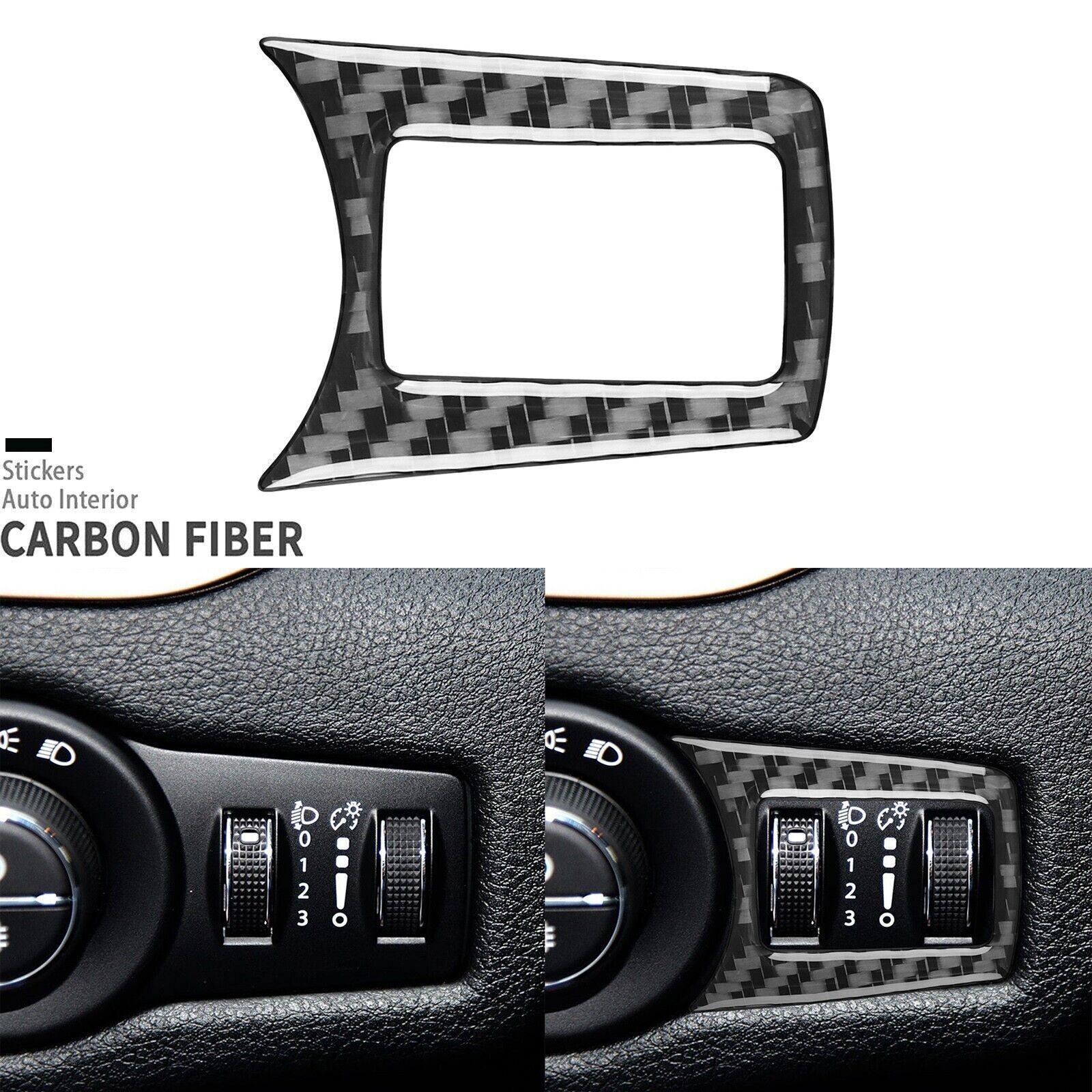 Real Carbon Fiber Dashboard Headlight Switch Button Trim For Jeep Cherokee 14-18