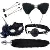 Erotic Mask Ear Hairpin Vestibule Anal Plug Female Device Supplies Sm Metal Erotic Set Foxtail Six-Piece Set
