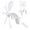 Remote Control Wall Mount Fan 5V USB Power 8H Timer Function Space Saving 4 Adjustable Speed For Kitchen Office