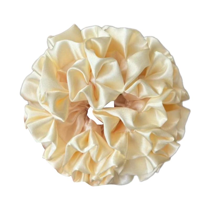 Silk Feeling Hair Tie Flower Ruched Hair Catch Hair Holder Scrunchies Hair Rope