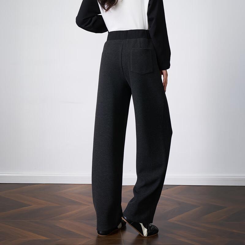 Olrain Women's Winter Letter Embroidered Fleece-Lined Knit Pants