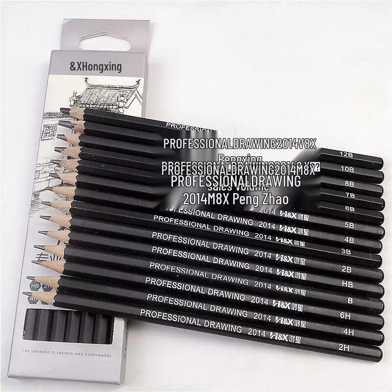 Hongxing 14-Piece Sketching Pencil Set, 6H-12B for Art Students