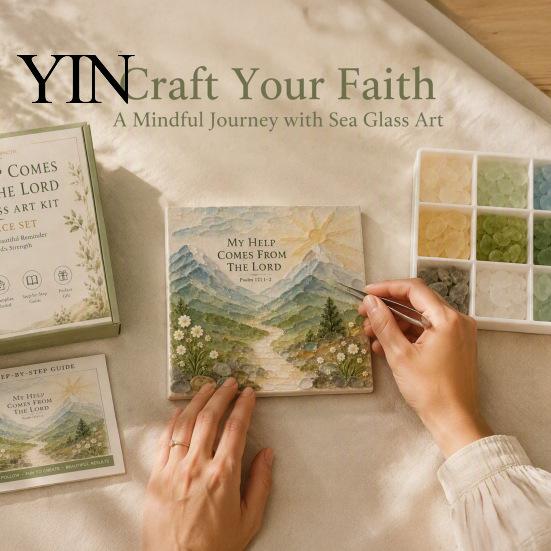 Inspirational Scripture Decorations Faith-Inspired Sea Glass Art Kit, Psalms of Comfort And Strength Christian DIY Faith Inspired Handmade Gifts