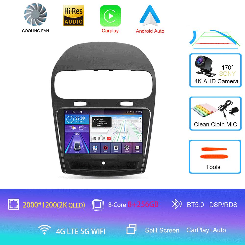 Android 14 Car Radio Carplay Auto For Dodge Journey JC 2011 2012 2013 - 2020 GPS Multimedia Player 360 Camera Video 2 Din Stereo