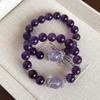 Smooth Beads Bracelet Adjustable Hand Jewelry Elegant Purple Crystal Hand Chain  Gift