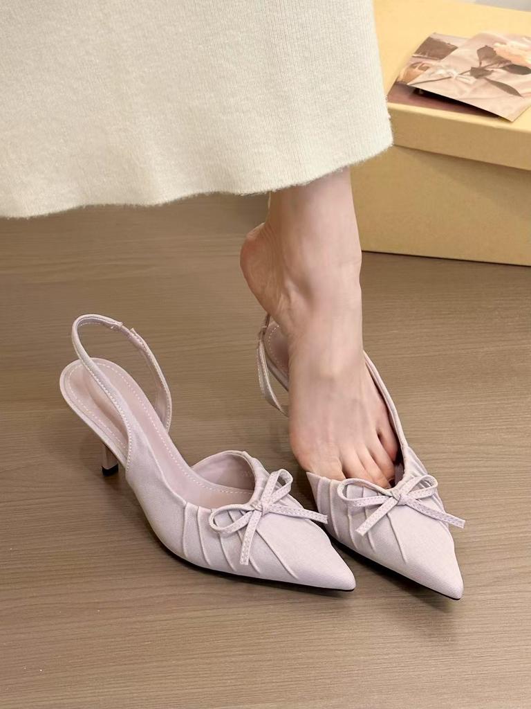 Fashion 2025 Summer High Heel Women Sandals Fashion Pointed Toe Singbacks Shoes Design Style Banquet Party Dress Sandalias Shoes