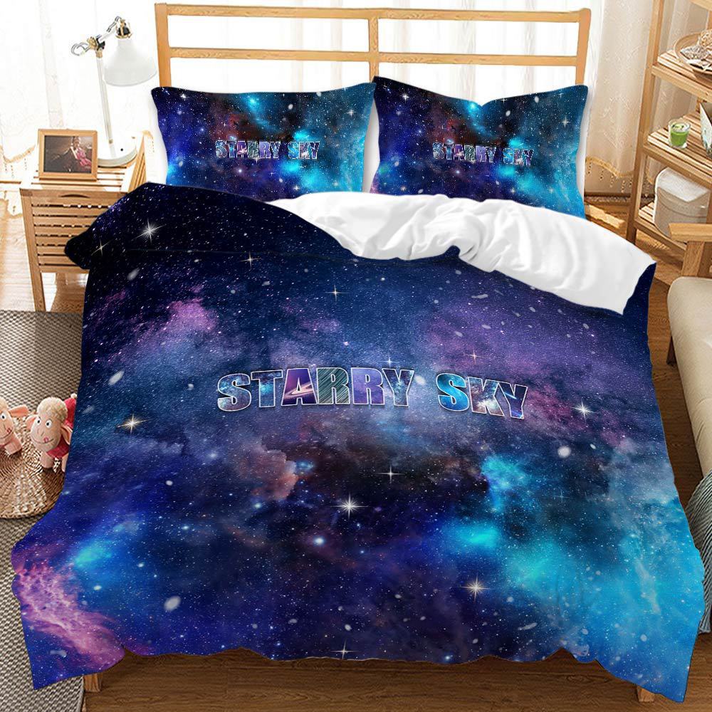 Space Star Quilt Set Three-Piece 3D Digital Printing Kit