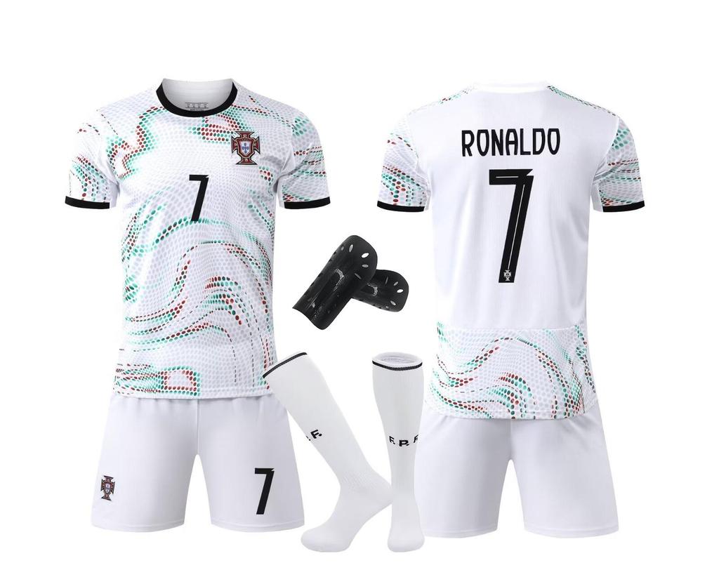 Portugal Away White No. 7 Ronaldo Soccer Jersey, Sizes 14-3XL for Kids & Adults