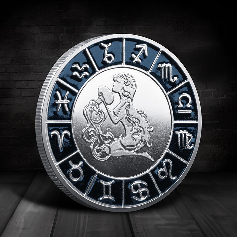 Single Zodiac Sign Commemorative Coin, Individual Constellation Collectible Medal, 40mm Diameter Astrology Souvenir Coin for Collection & Gift