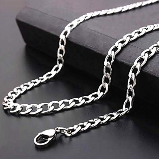 Collier Argenté rplanning avec Chaîne Maille Forçat, Design Simple, Accessoire pour Hommes et Femmes
