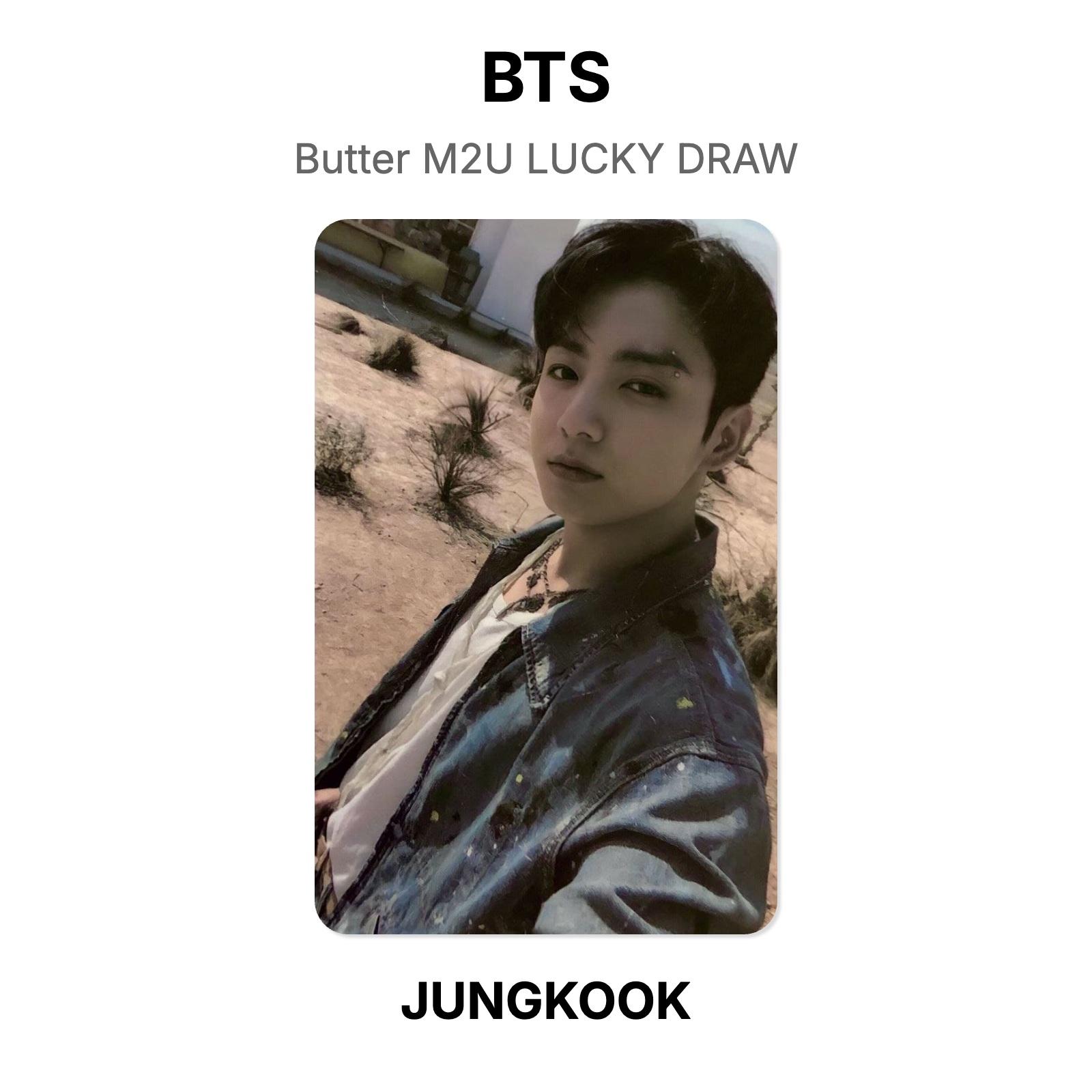 BTS Butter M2U Розыгрыш Счастливого Билета Официальная Фотокарточка JUNGKOOK gray
