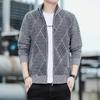 Men's Casual High Collar Long Sleeve Knitted Top with Velvet Warmth for Autumn and Winter Fashion Multi Functional Jacket