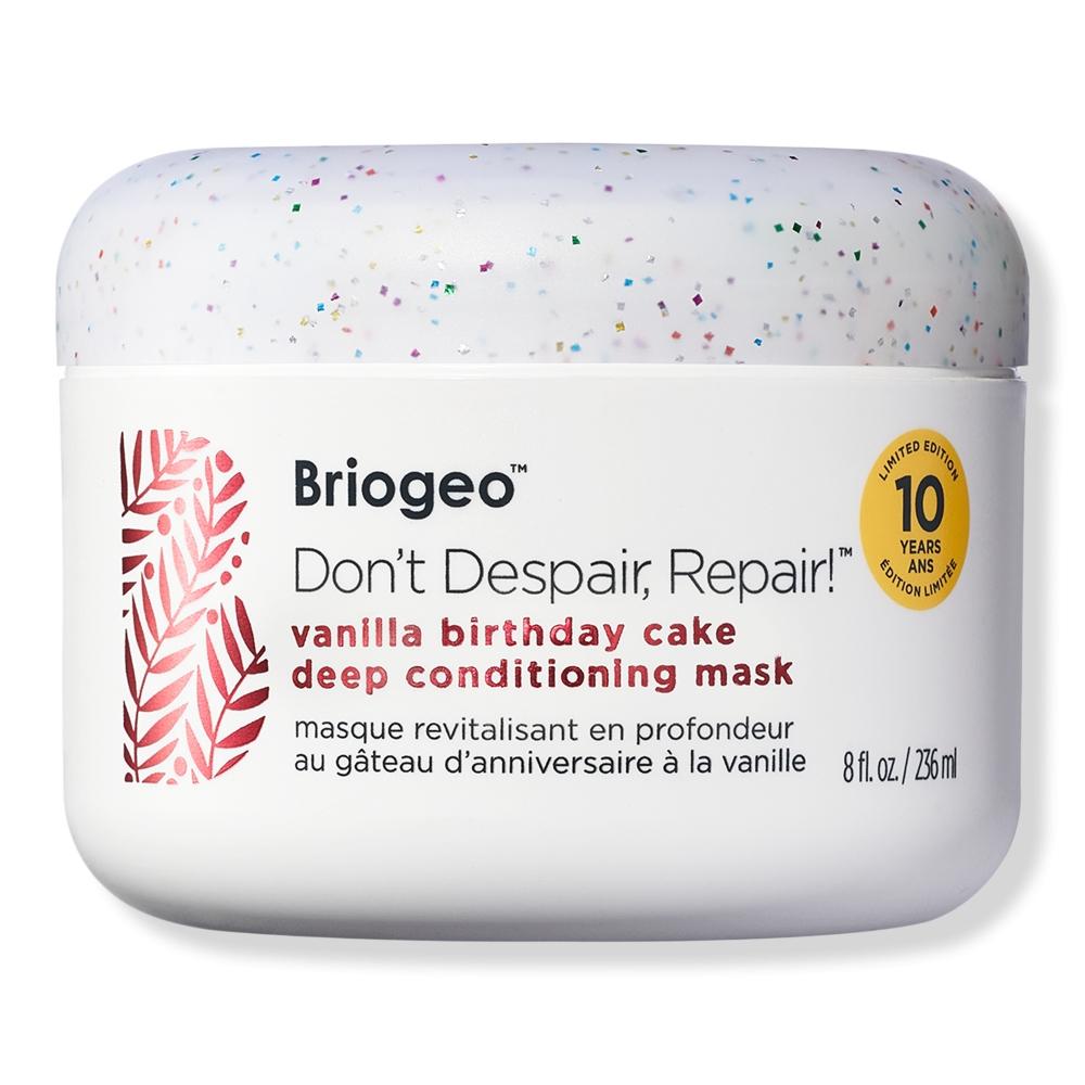 

Briogeo Don T Despair Repair Маска для глубокого кондиционирования, ограниченный выпуск, аромат ванильного торта ко дню рождения, 8,0 унций