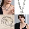 Exquisite Titanium Steel Heart Necklace For Women With Unique Lock Design For Fall Season