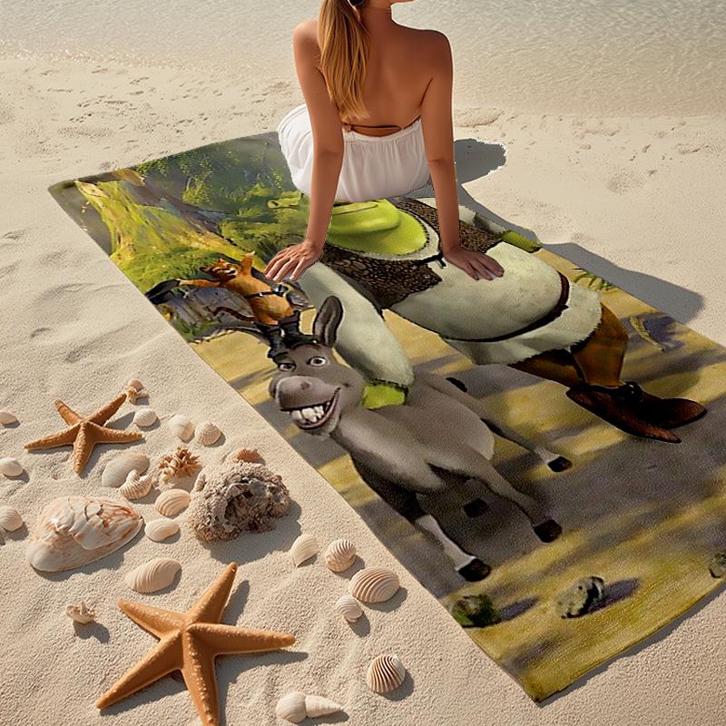 Ultra-Soft Beach Towel with Shrek Theme,Ideal for Pool - Camping, Diving - Perfect Travel Essential, Vibrant Beach Towel.
