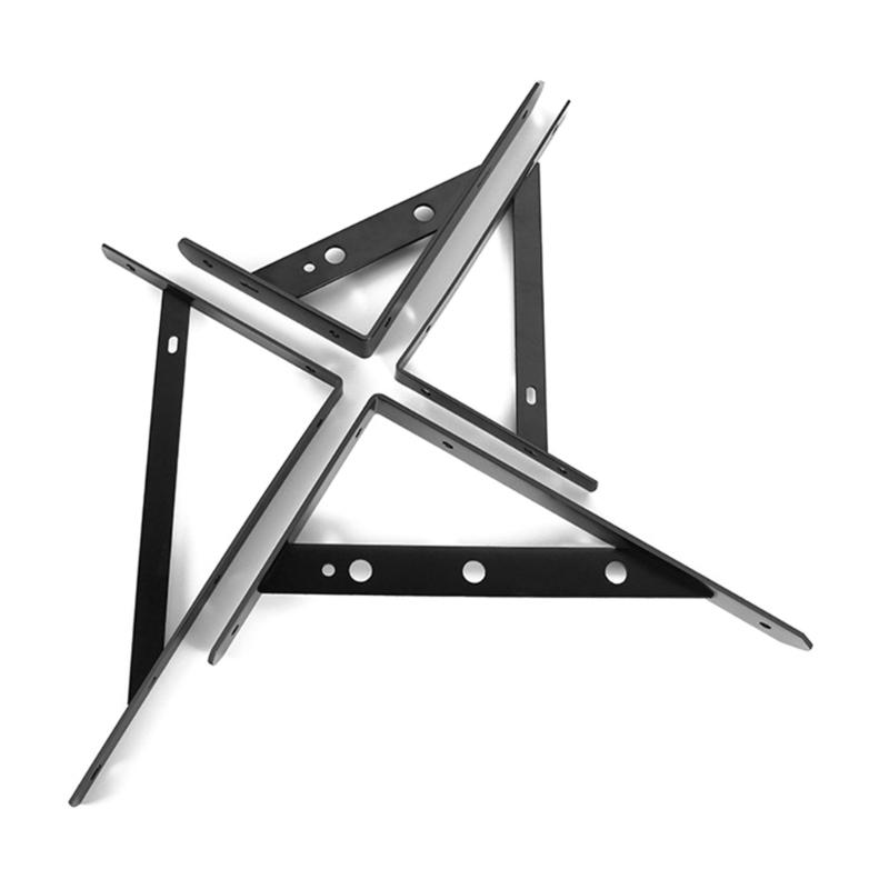 Industrial Strengths Steel Wall Brackets Black Coated Shelf For Heavy Items Secure Mounting Space and Residential Areas