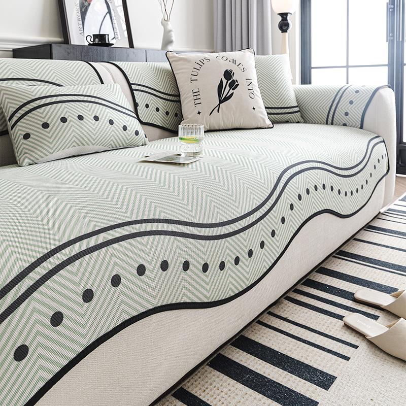 Sofa Cushion Advanced Special-Shaped Sofa Seat Cushion  Summer New Straight-Line One-Piece Combination Sofa Cover
