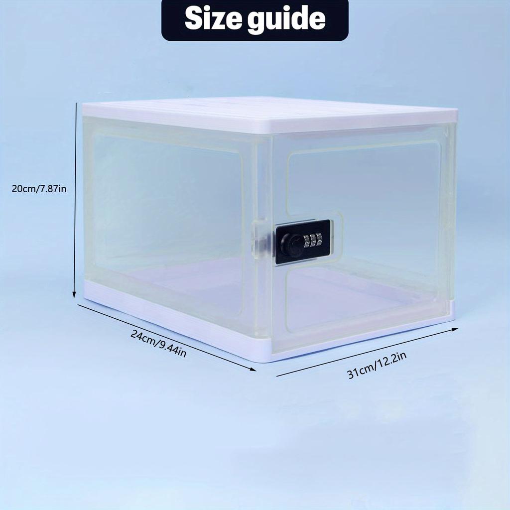1pc Password Prison Lock Box For Medicines,Food,Electronic Devices storage,Transparent Convenient Container Security Lockbox.