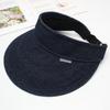 Hat women's new denim empty top hat UV protection large brim sun hat summer big head circumference no top sun hat