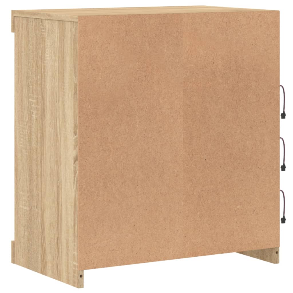 Vidaxl Szafka Z Oświetleniem Led, Dąb Sonoma, 60,5X37X67 Cm