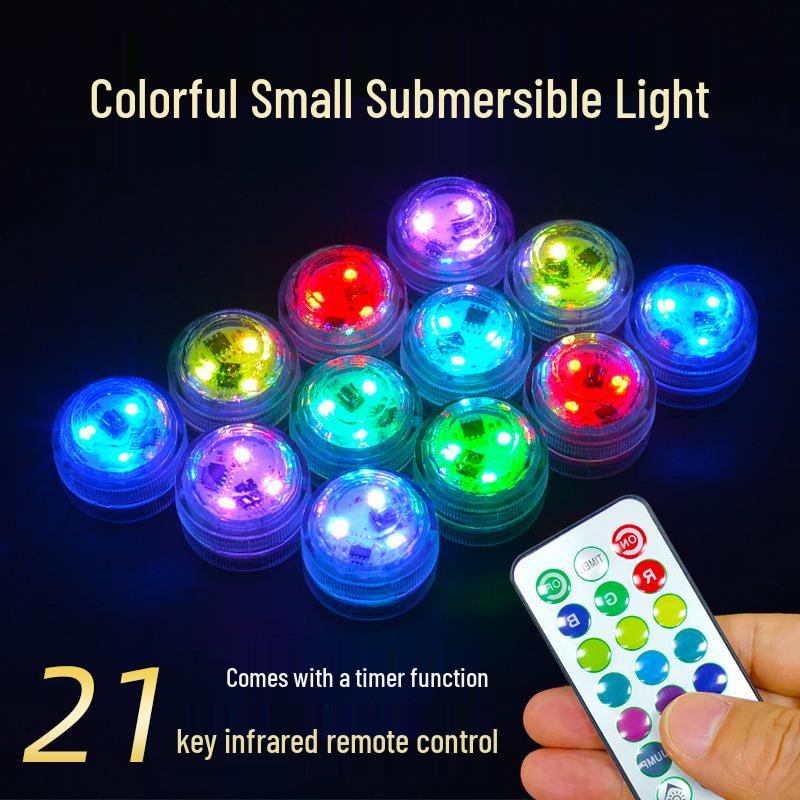 Waterproof RGB LED Remote-Control Underwater Light for Aquarium and Diving