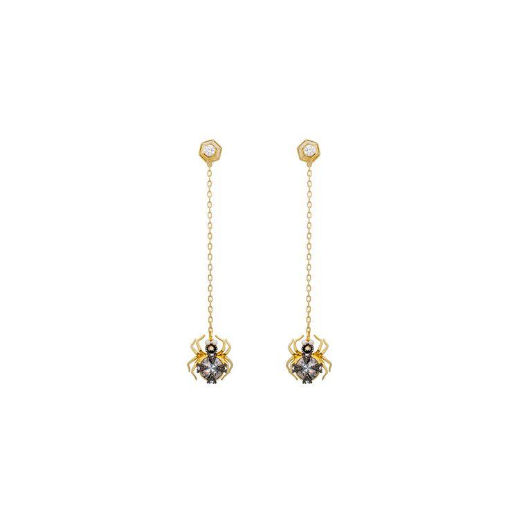 

Swarovski Magnetic Vintage Spider Gold Plated Earrings Women earrings 5412895 Box (Random Color),F,Gold