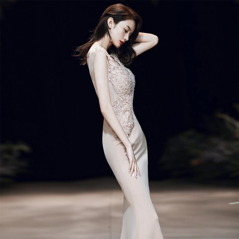 Damen Abendkleid Bankett Queen Temperament Sexy Fischschwanz Langes Kleid