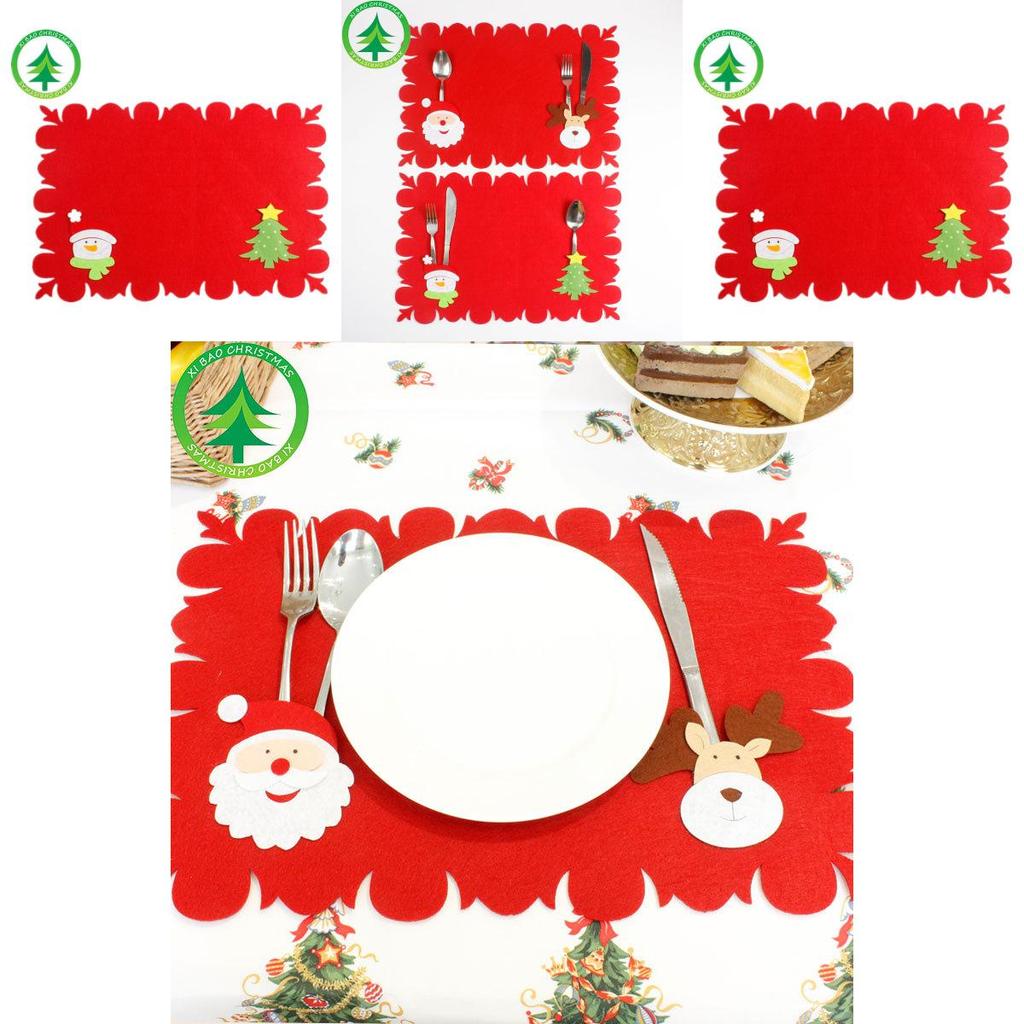 Luxurious Christmas Santa Place Mat Table Runner Mat Crafted For Holiday Cheer