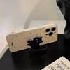 Cute polka dot cat stand phone case suitable for iPhone 17, 14 Pro Max, iPhone 15, soft case for iPhone 16