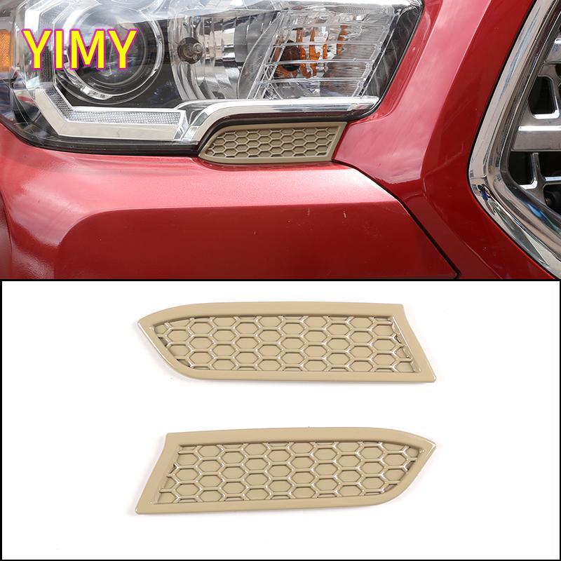 2x ABS Plastic Bright Light Car Front Headlight Decorative Below Trim Sticker Suitable for Toyota Tacoma Pickup 2016-