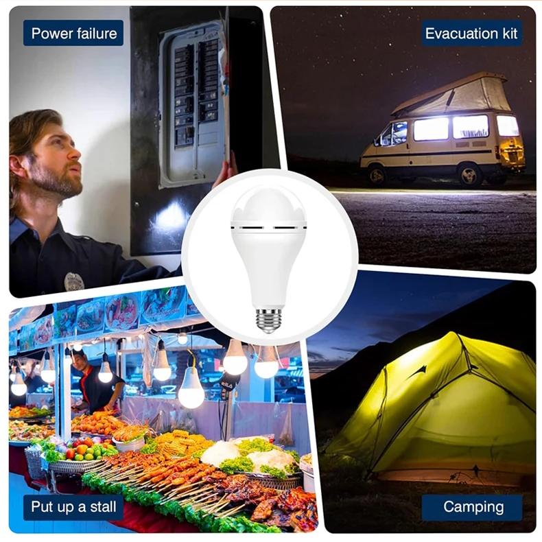 7/9/12/15W Portable Camping Tent Lamp Fishing LED Bulb Light High Brightness Rechargeable Emergency Bulb Waterproof Adjustable